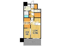 RJRプレシア佐賀 1LDKの間取図画像