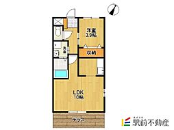 ココアンジュ 1LDKの間取図画像