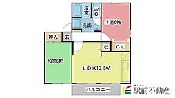 アーバンハウス21A 2LDKの間取図画像