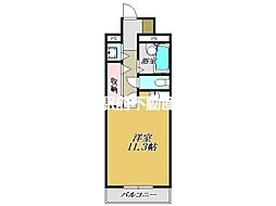 CRESCENT駅前 ワンルームの間取図画像