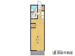 シャルモントゥ2 1Kの間取図画像