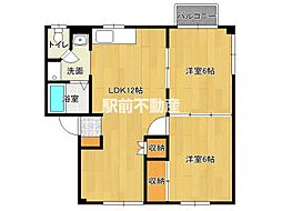 シティハイツ廣木 2LDKの間取図画像