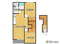 フィオーレ.KA 2LDKの間取図画像