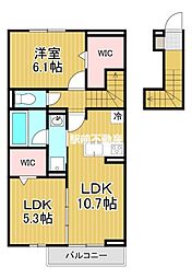 ロイヤルタウン大和町尼寺 2LDKの間取図画像