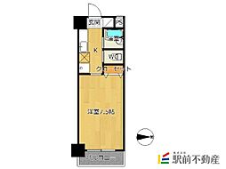 パシフィック佐賀2 1Kの間取図画像