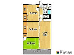 コモドコート・マツ 3LDKの間取図画像