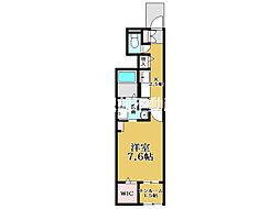 エレガンス2 1Kの間取図画像