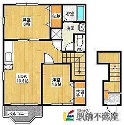 ハイ・フィールド1 2LDKの間取図画像