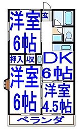 シティハイムミナミNo.2 3DKの間取図画像