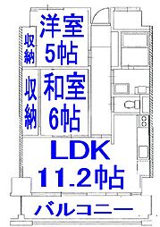 レジデンスリバーサイド 2LDKの間取図画像