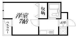 レインボープラザ 1Kの間取図画像