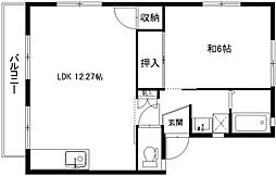 ハイツエスポワール2 1LDKの間取図画像