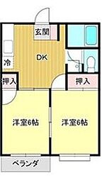エルディム大石 2DKの間取図画像