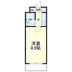 住吉シティハイツ ワンルームの間取図画像