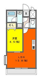 リベルテ 1LDKの間取図画像