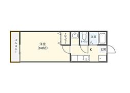 アパート 1Kの間取図画像