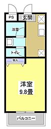 みゆき一番館 1Kの間取図画像