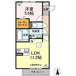 カーサディピーノ 1LDKの間取図画像