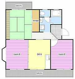 フォレスト1 3DKの間取図画像