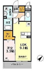 プリマ・テラッセ 1LDKの間取図画像