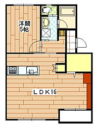 メゾン横須賀2 1LDKの間取図画像