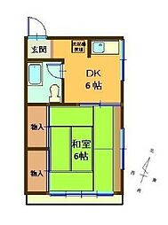 パールハイツ 1DKの間取図画像