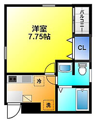 A-legato新浜松駅西 1Kの間取図画像