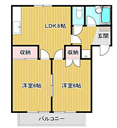 メゾン青葉台No.5 2DKの間取図画像