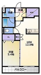 リベルテ2 1LDKの間取図画像