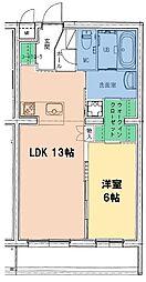 ブリアージュ浜北駅前 1LDKの間取図画像