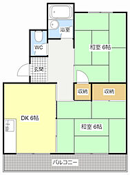 コーポ欣生 2DKの間取図画像