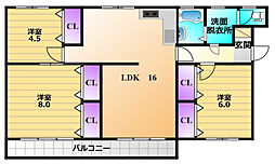 Na-saひくま 3LDKの間取図画像
