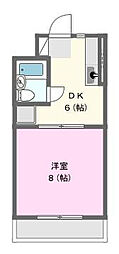 ハイツ菅沼 1DKの間取図画像