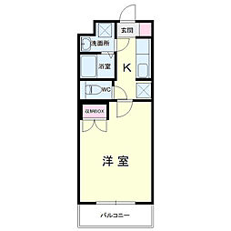 ビアンクルー 1Kの間取図画像