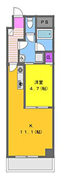 サウスコート 1LDKの間取図画像
