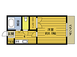 ノートルメゾン 1Kの間取図画像