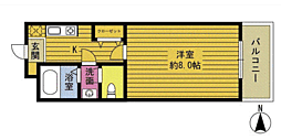 コーポハッピー 1Kの間取図画像