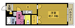 アムールメゾンあずさ 1Kの間取図画像