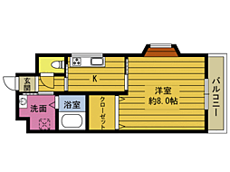 サニーサイド21 1Kの間取図画像