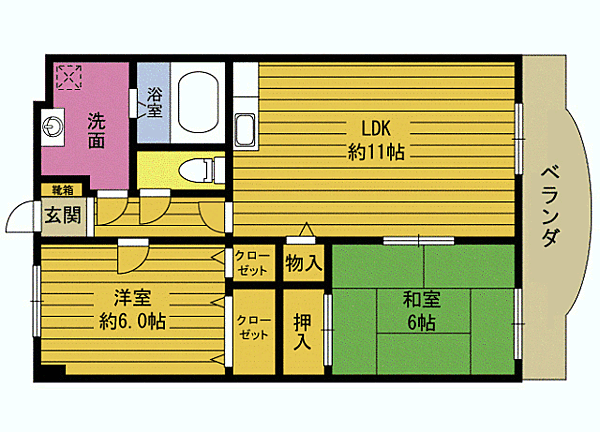 エクセルハイムＫ 403｜大分県別府市上人ケ浜(賃貸マンション2LDK・4階・56.89㎡)の写真 その2