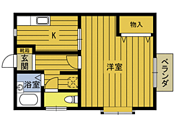 サンハイム安岐 1Kの間取図画像