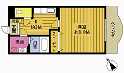 ウエストコート安岐 1Kの間取図画像