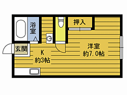 ドミトリームサシA 1Kの間取図画像