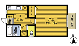 エスポワール安岐2 1Kの間取図画像