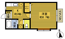 エスポワール安岐3 1Kの間取図画像