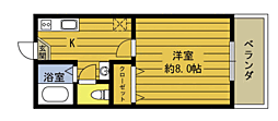 アミュゼ7 1Kの間取図画像