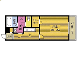 スカイメゾン1 1Kの間取図画像