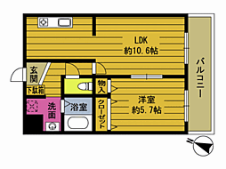 スカイメゾン2 1LDKの間取図画像