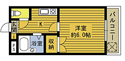フローレンス上野 1Kの間取図画像