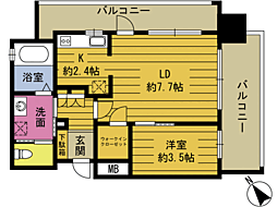 ＲＪＲプレシア大分駅前II 12階1LDKの間取り